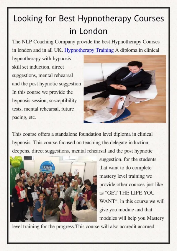 Hypnotherapy Courses
