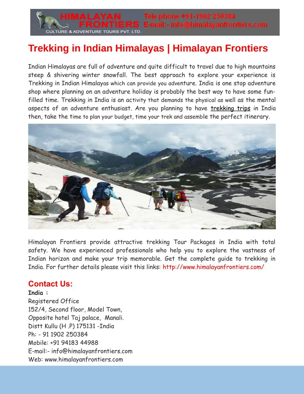 trekking in indian himalayas himalayan frontiers