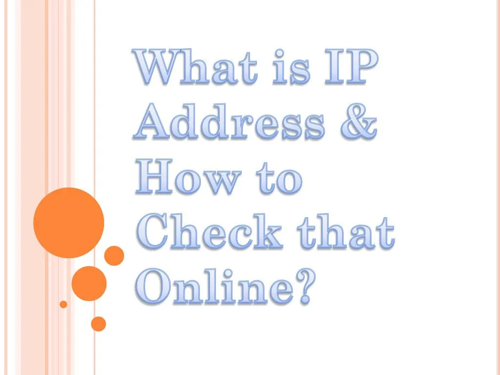 what is ip address how to check that online