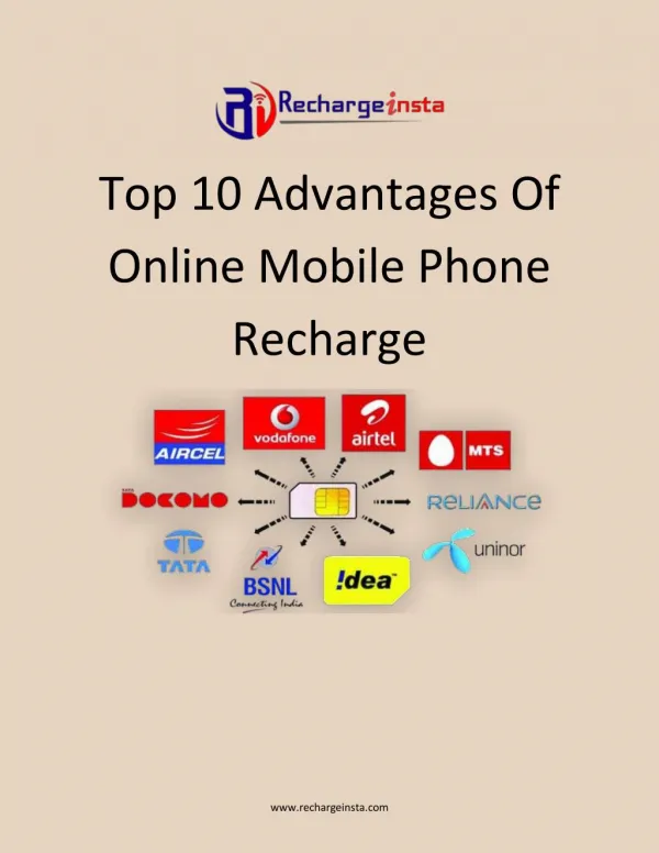 Best Advantages of Online Mobile Recharge - RechargeInsta