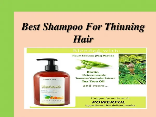 Best Shampoo For Thinning Hair