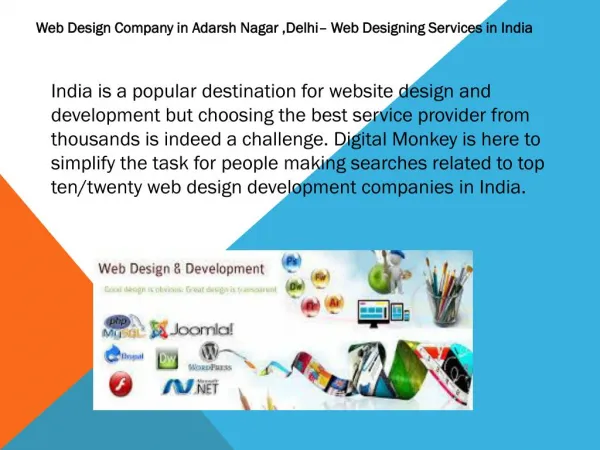 Web Design Company in Adarsh Nagar ,Delhi– Web Designing Services in India