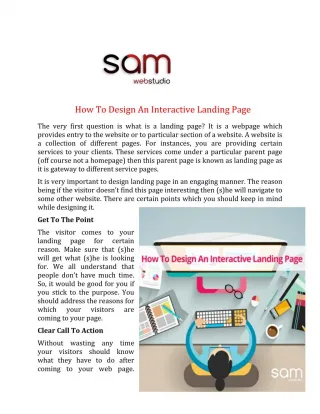 How To Design An Interactive Landing Page - slide 1