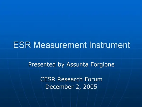 ESR Measurement Instrument