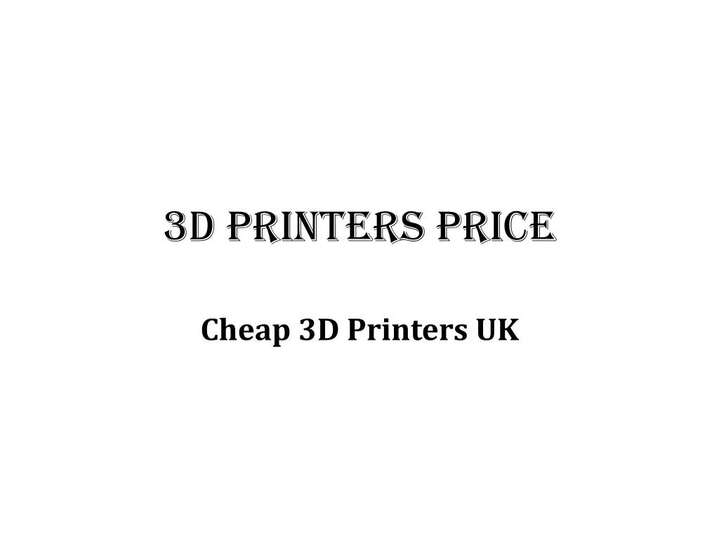 3d printers price