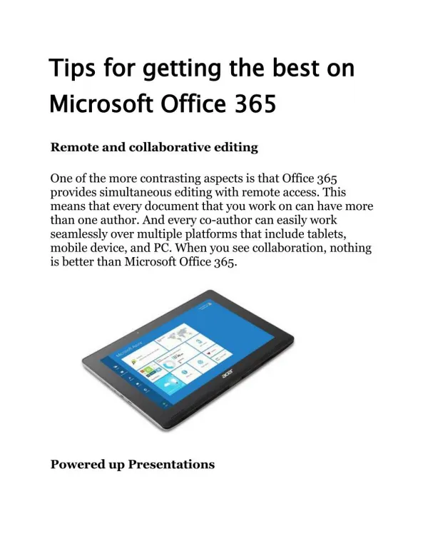 Tips for getting the best on Microsoft Office 365