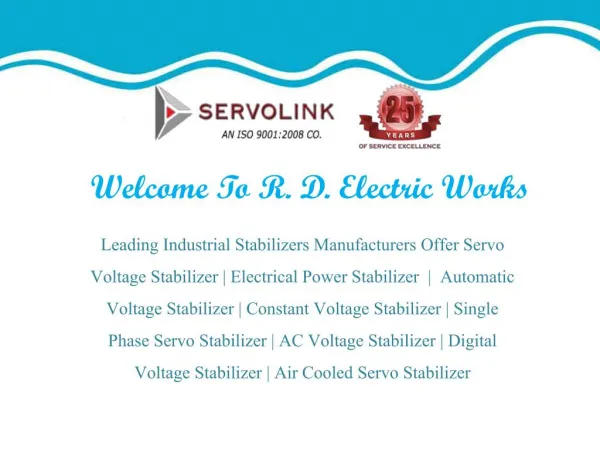 Servo Voltage Stabilizer In Delhi