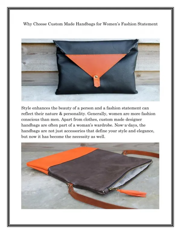 Custom Made Leather Bags