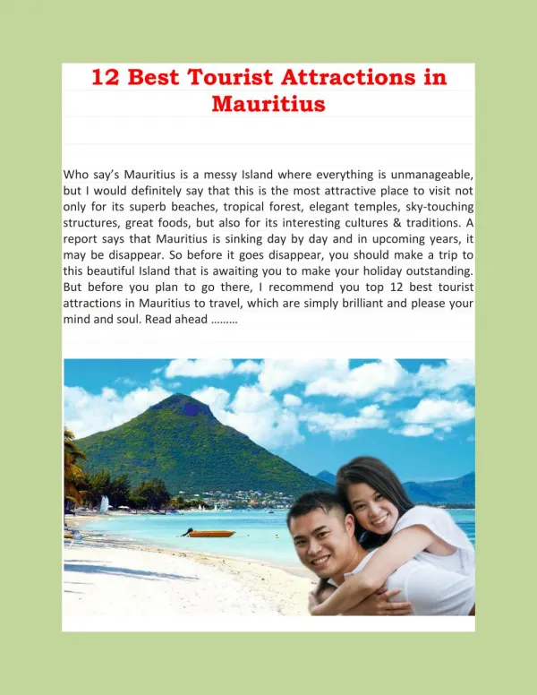 12 Best Tourist Attractions in Mauritius