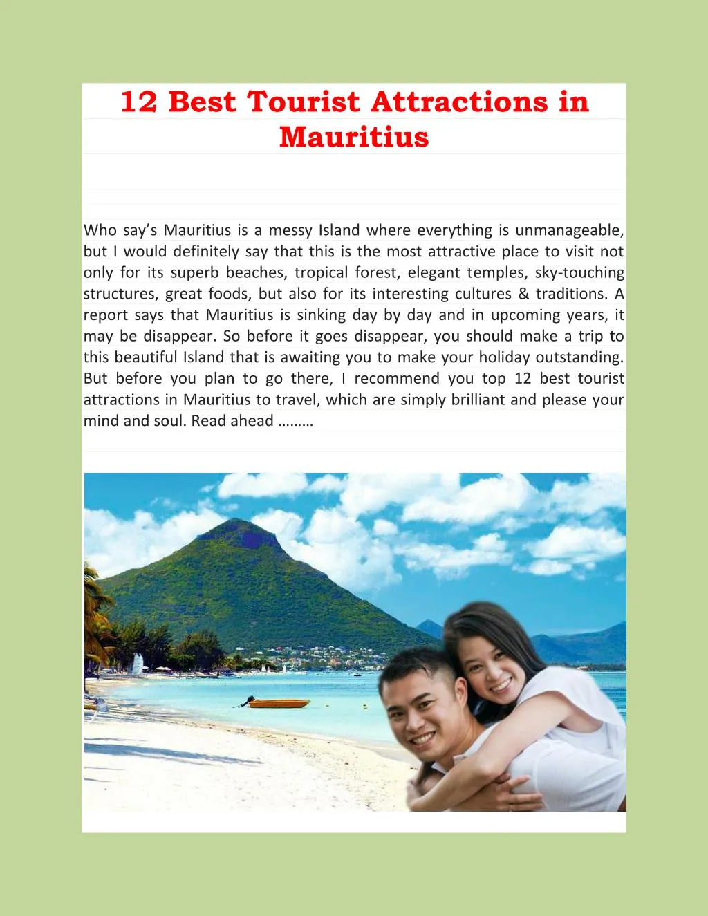 12 best tourist attractions in mauritius