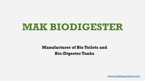 Biodigester Toilet Manufacturers - MAK Biodigester