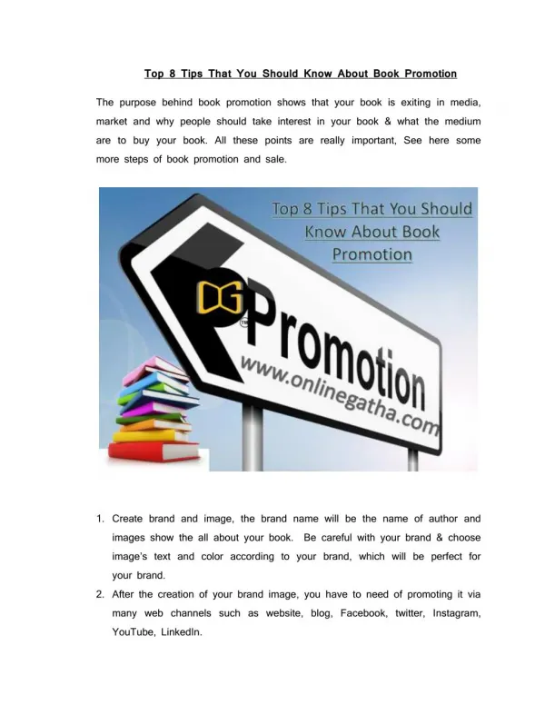 Best ideas For Book Promotion