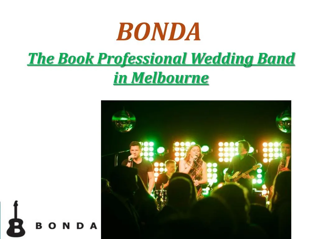 bonda the book professional wedding band in melbourne