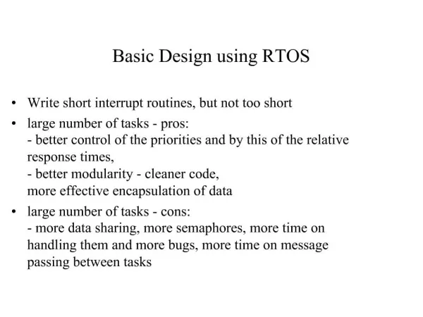 Basic Design using RTOS