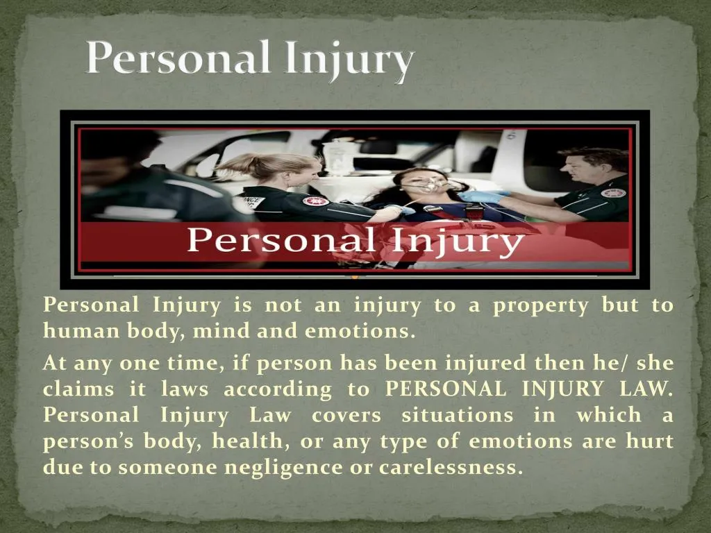 personal injury is not an injury to a property