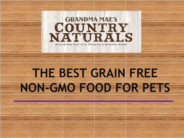 The Best Grain Free Non-GMO Food For Pets