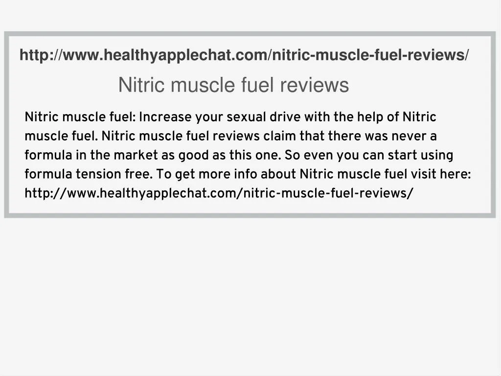 http www healthyapplechat com nitric muscle fuel