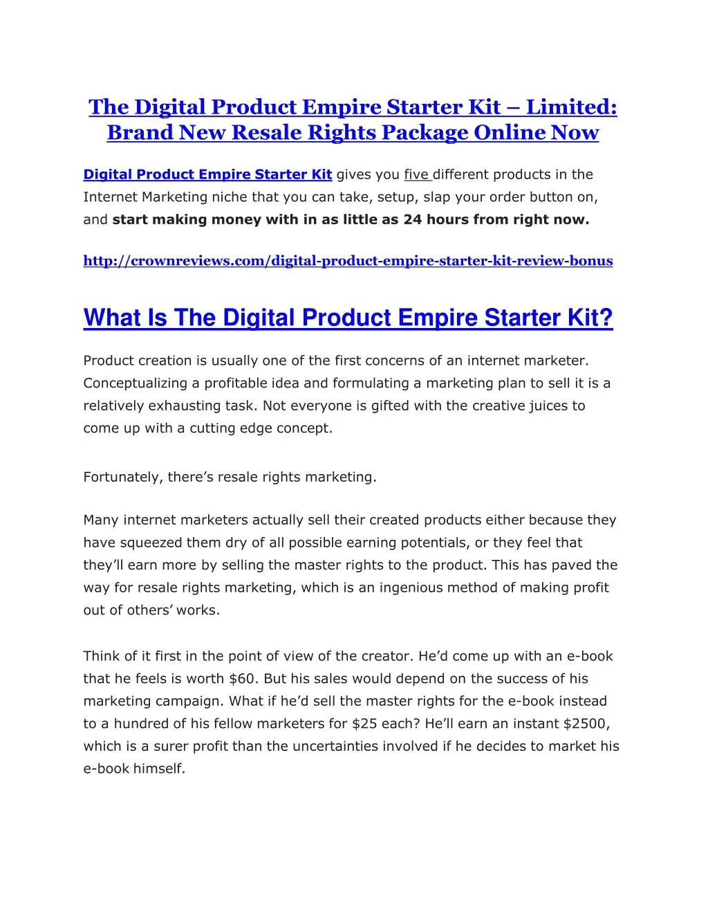 the digital product empire starter kit limited