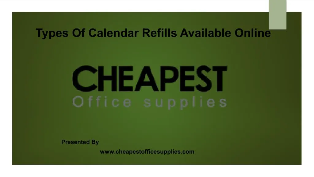 types of calendar refills available online