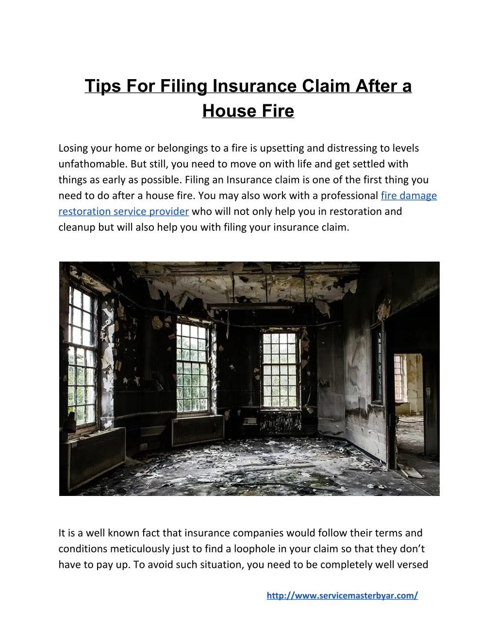 tips for filing insurance claim after a house fire