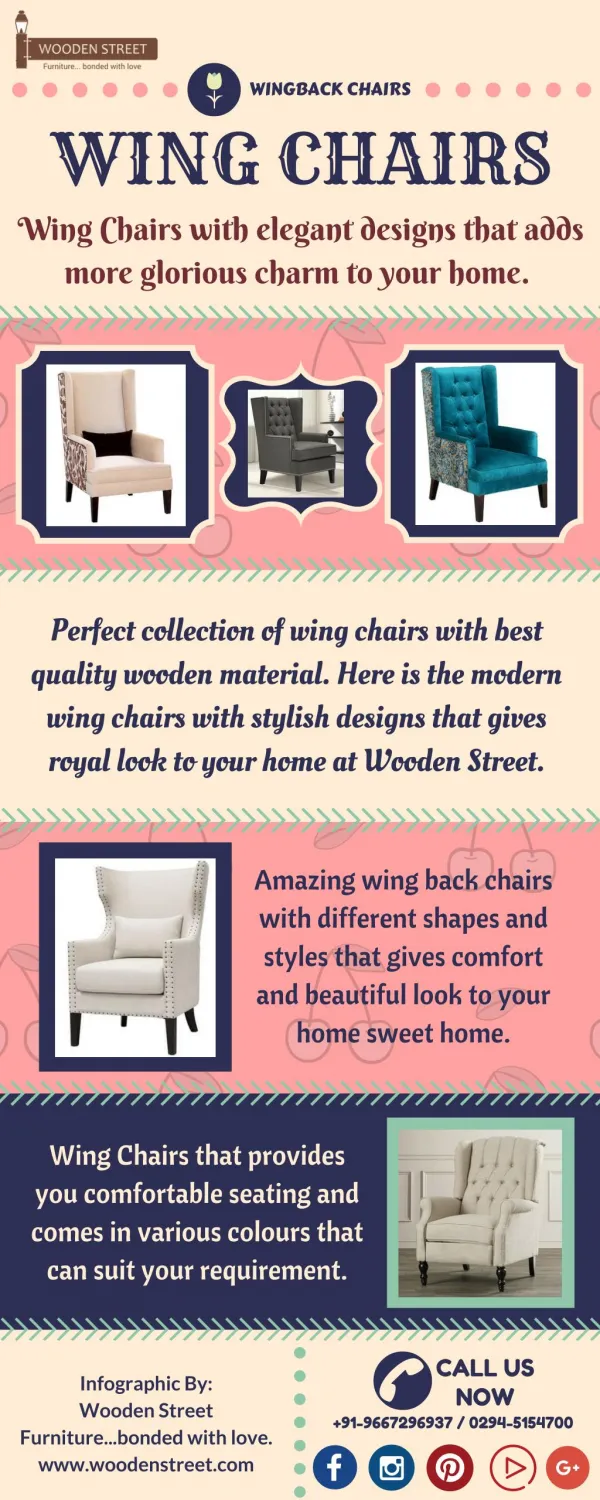 Buy Wing Chairs online with fabulous designs at great discount
