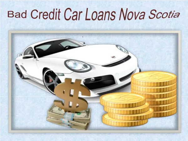 Bad Credit Car Loans Nova Scotia