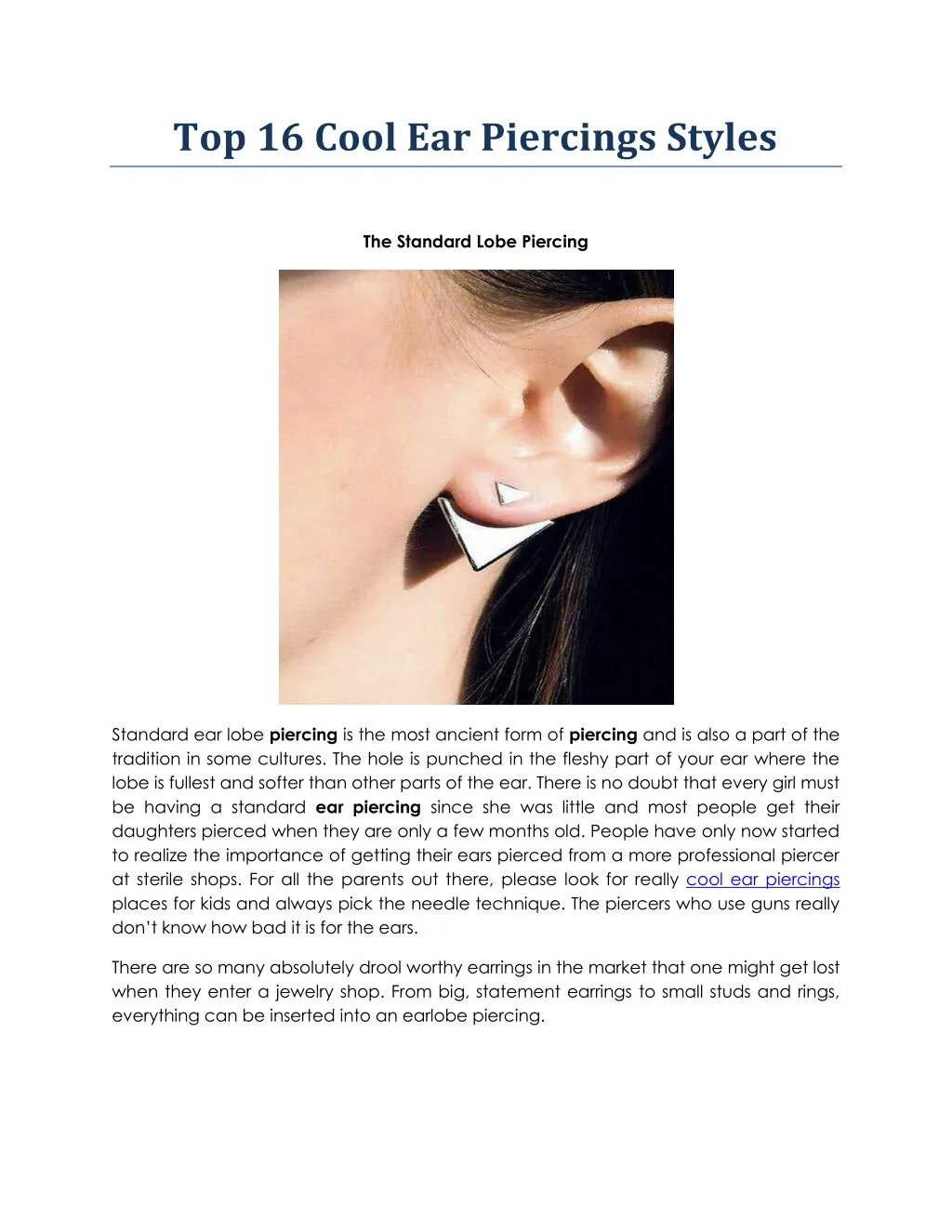 top 16 cool ear piercings styles