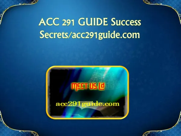 ACC 291 GUIDE Success Secrets/acc291guide.com