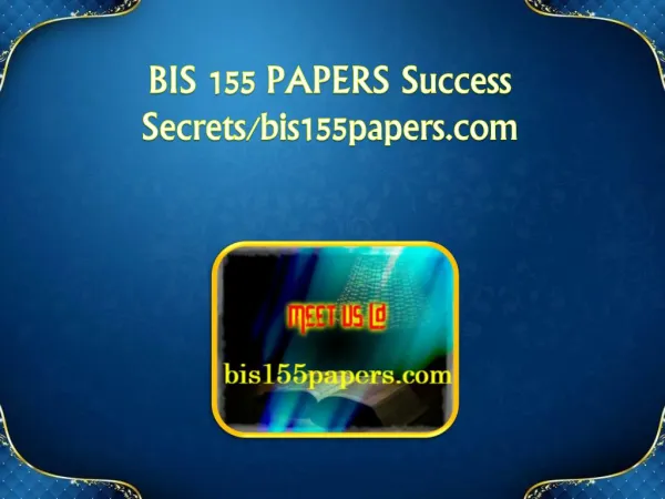 BIS 155 PAPERS Success Secrets/bis155papers.com