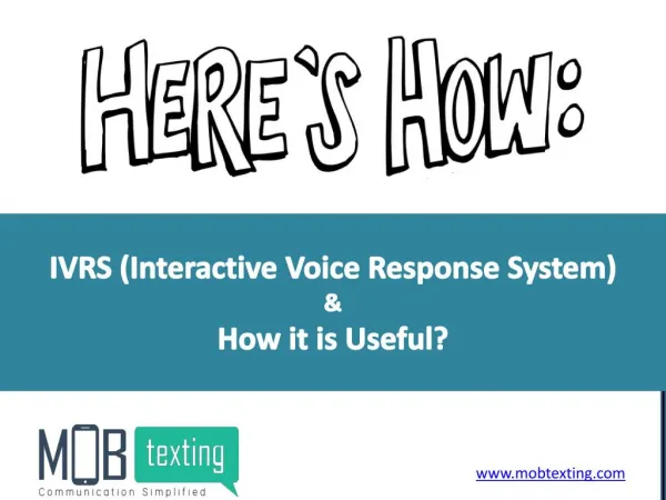 Interactive voice response system (IVRS ) for your business
