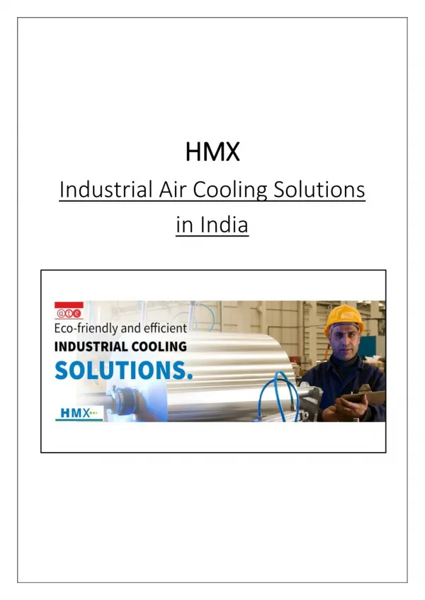 Industrial Air Cooling Solutions in India