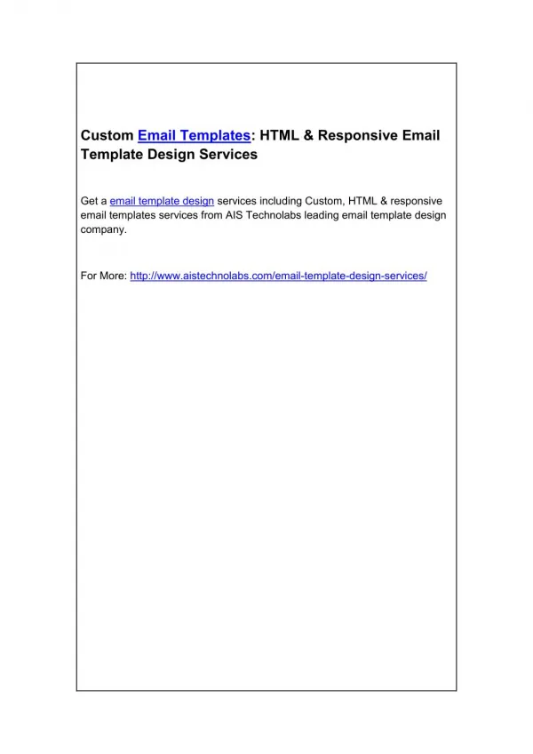 Custom Email Templates: HTML & Responsive Email Template Design Services