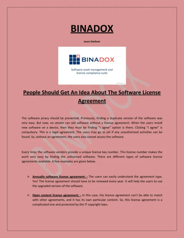 People Should Get An Idea About The Software License Agreement