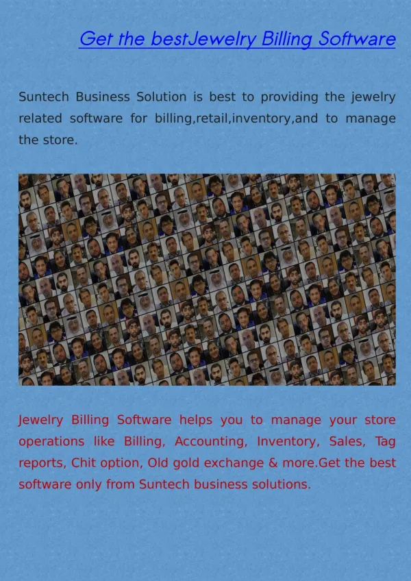 Jewelry billing software