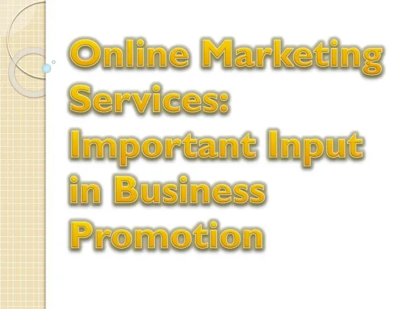 Fundamental Thing in the Online Marketing Services