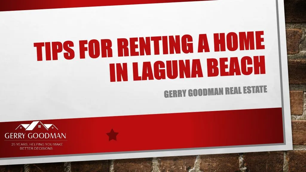tips for rent ing a home in laguna beach