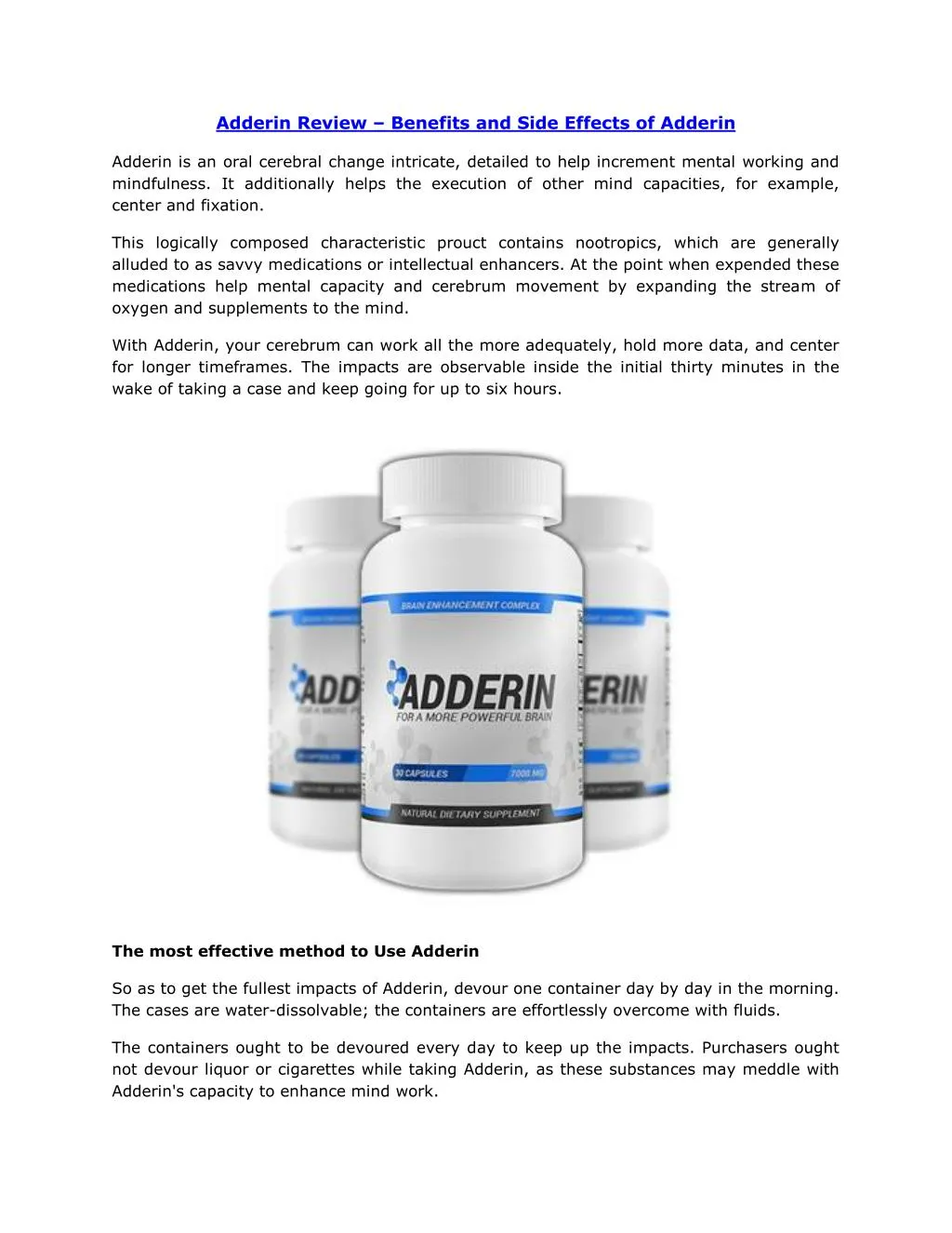 adderin review benefits and side effects
