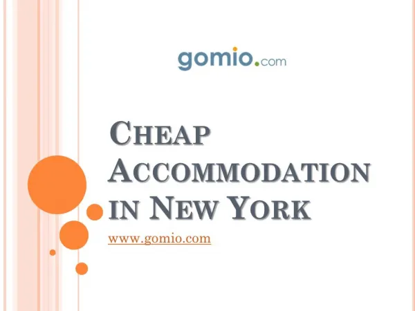 Cheap Accommodation in New York - www.gomio.com