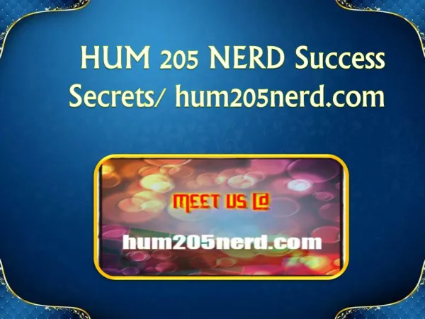 HUM 205 NERD Success Secrets/ hum205nerd.com