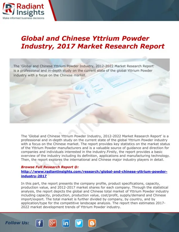 Global and Chinese market of Yttrium Powder industry | Radiant Insights Inc