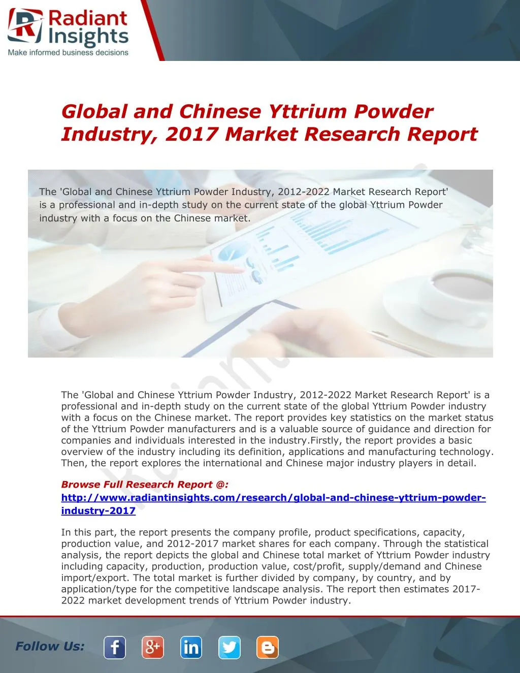 global and chinese yttrium powder industry 2017