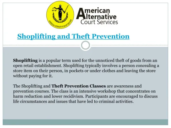 Shoplifting and Theft Prevention Classes Atlanta, GA