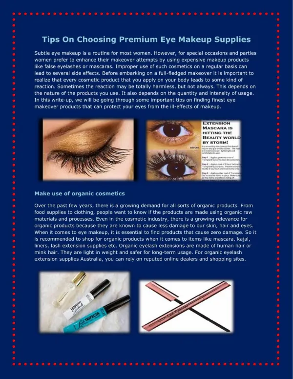 Tips On Choosing Premium Eye Makeup Supplies