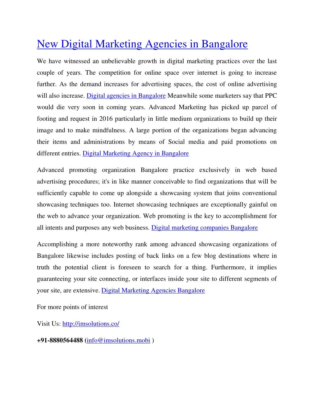 new digital marketing agencies in bangalore