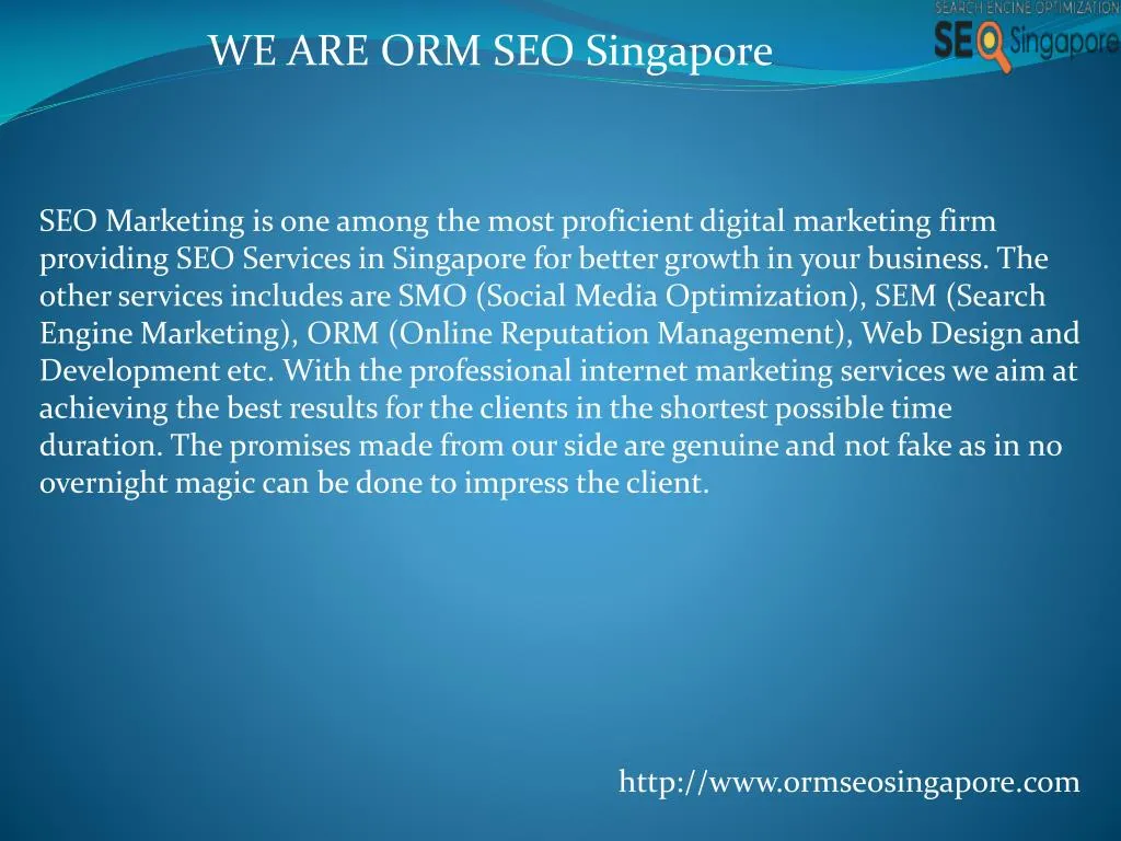 we are orm seo singapore