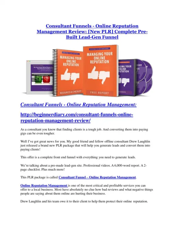 Consultant Funnels-Online Reputation Management Review - Consultant Funnels-Online Reputation Management DEMO & BONUS
