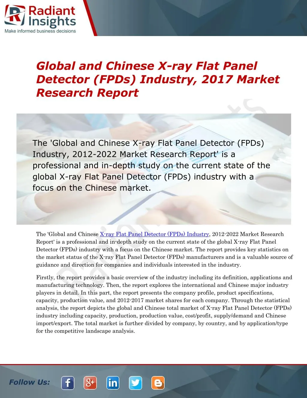 global and chinese x ray flat panel detector fpds