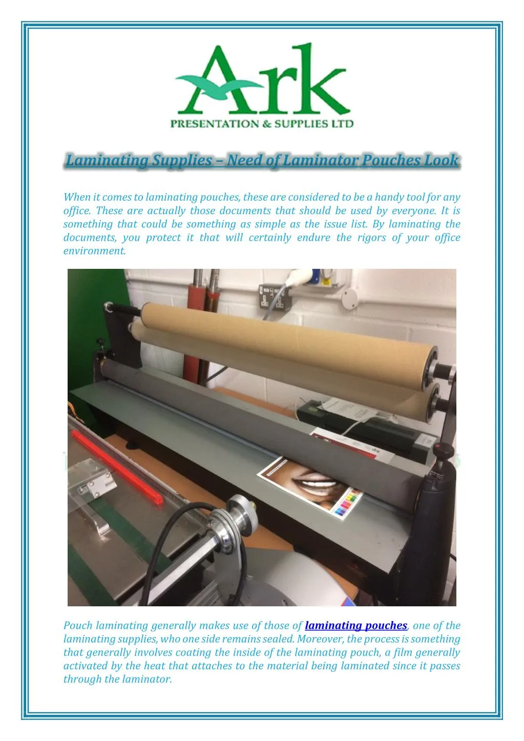 laminating supplies need of laminator pouches look