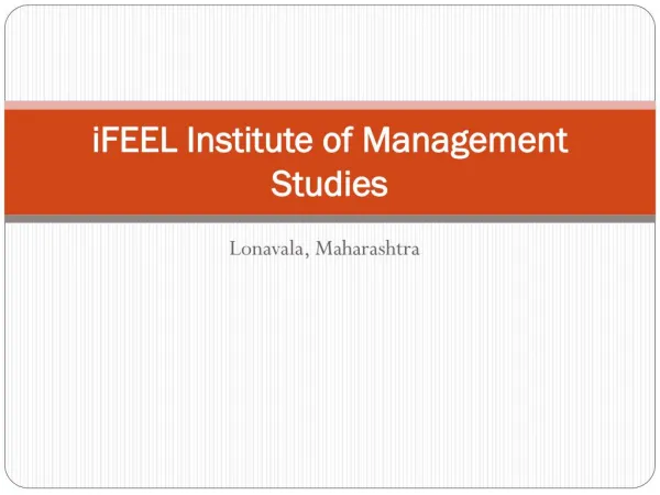 iFEEL Institute of Management Study in Lonavala