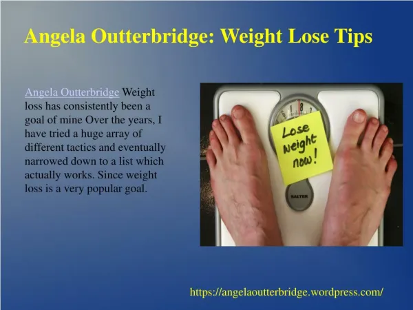 Angela outterbridge weight lose tips